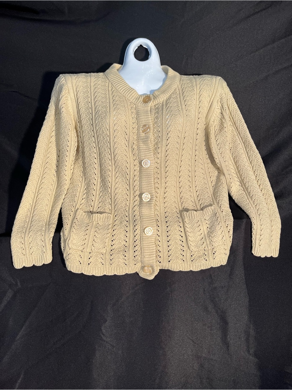 Soft Knit Cream Button-Front Cardigan